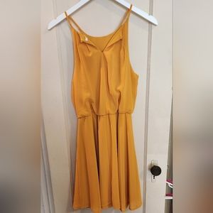 Mustard yellow mini dress